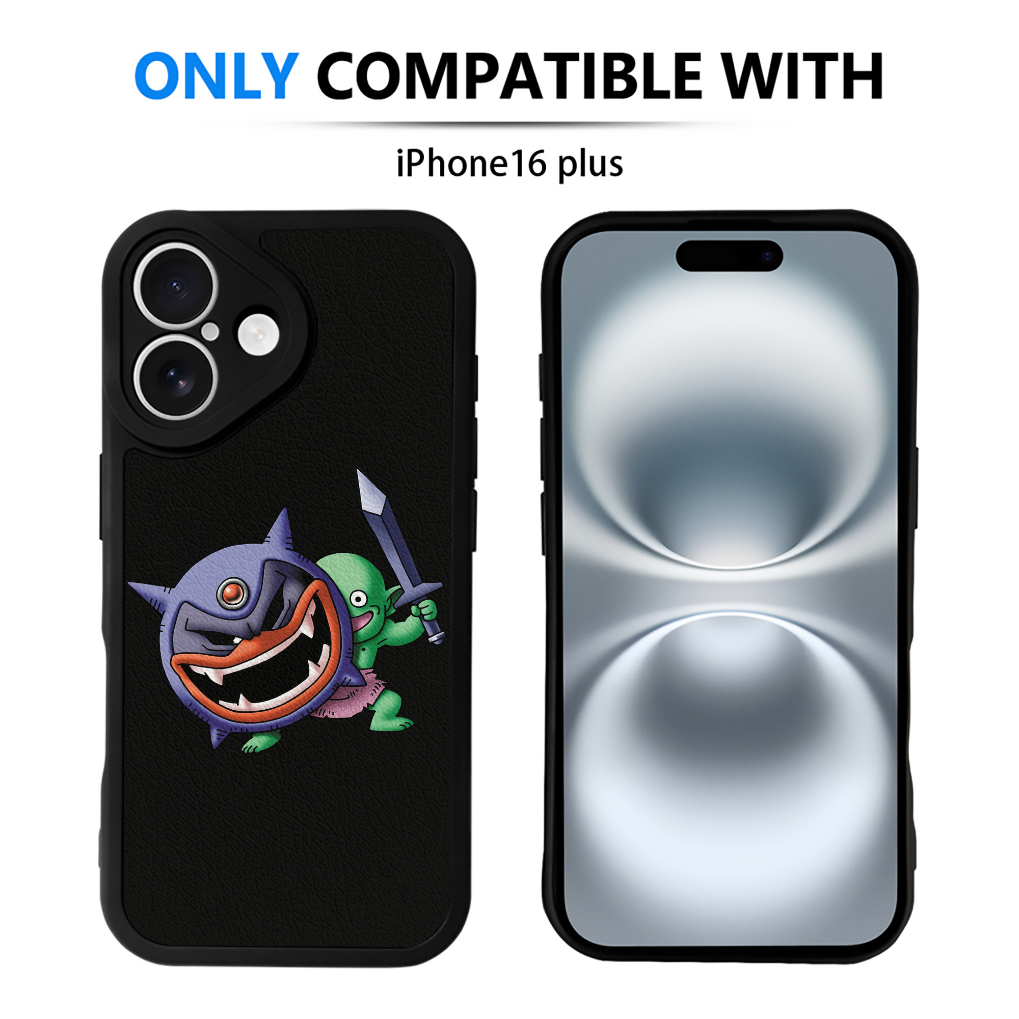 （画像用） ドラゴンクエスト Doragon Kuesuto Dragon Quest 【iPhone 16シリーズ対応】シリコンスマホケース（レザー調） 材質：シリコン